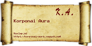 Korponai Aura névjegykártya